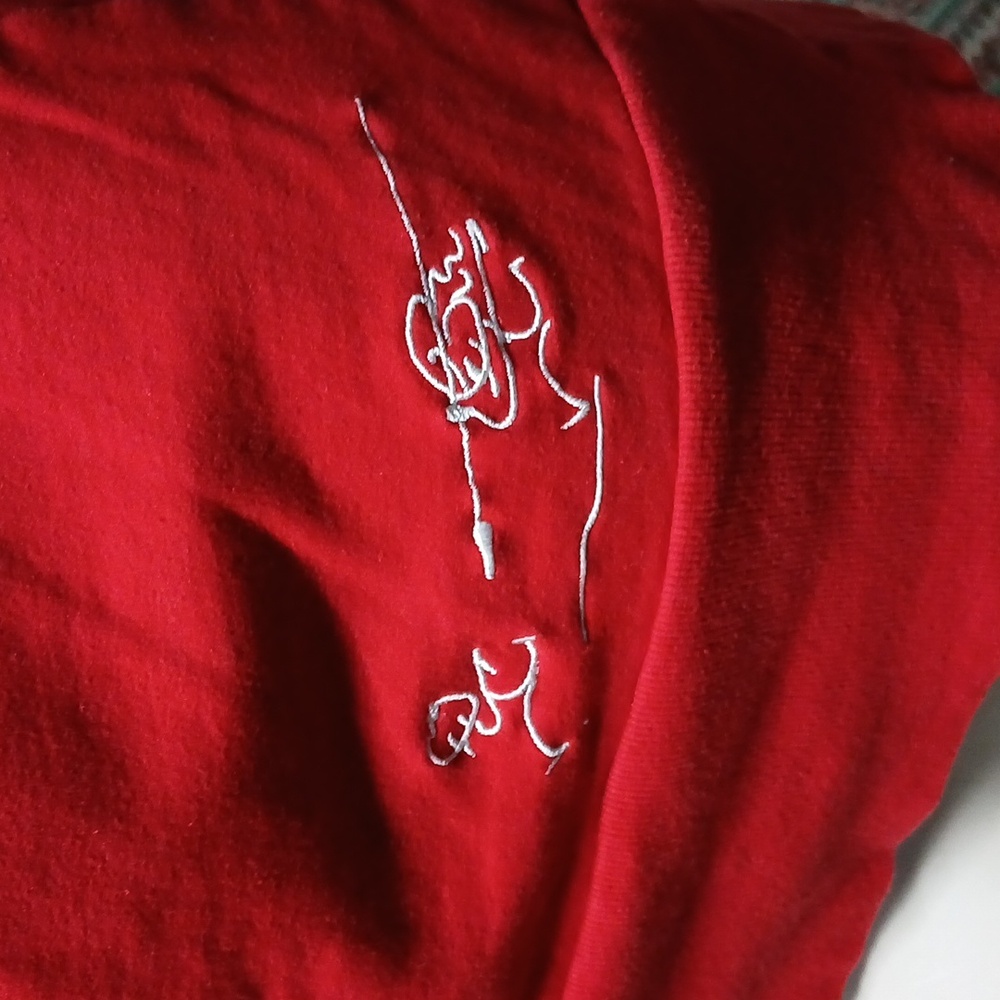 RARE Adidas Fancy Red V-Neck Sweater, Size M - Picture 7 of 13